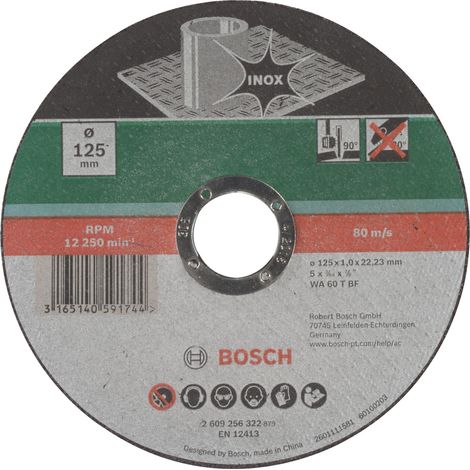 Disco Cortar Inox 125Mmx1Mm. Recto. - Bosch (1/2)