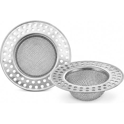 Set mit 2 Filtern und rostfreiem Edelstahl – 5,5 cm Innendurchmesser – Attrape-Cheveux Fin pour Douche, Baignoire & Lavabo (1/5)