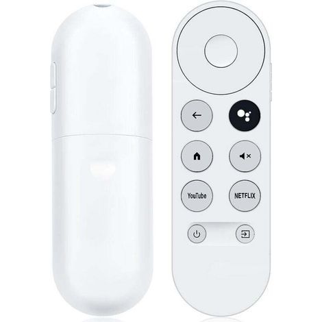 Télécommande Bluetooth IR pour Google Chromcast TV 2020 4K Snow G9N9N Télécommande de remplacement Google avec boutons Netflix et Youtube (télécommande uniquement) (1/4)