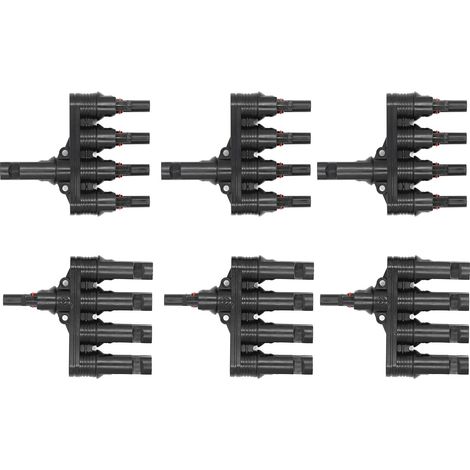 Lot de 3 connecteurs en T 50 A 1000 V pour câbles photovoltaïques (1 à 4 câbles). (1/5)