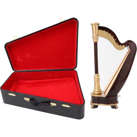 Modèle de Harpe en Bois Miniature 25cm Instrument de Musique Décoration Maison Cadeau Musical (1/5)