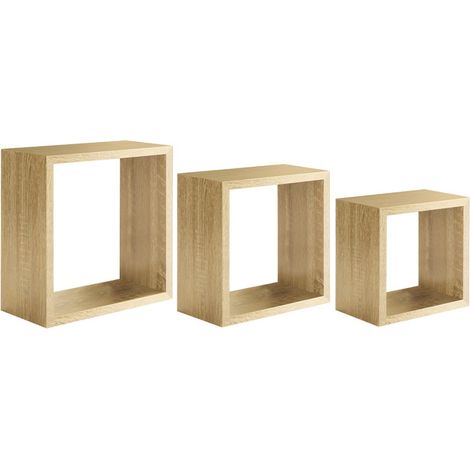 Set 3 cubi mensole parete rovere scaffale salotto soggiorno camera Incubo (1/4)