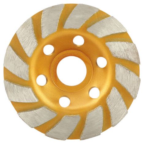 BUNTHAUS Outil de coupe diamanté, disque de meulage à segments ronds anti-vibrations de 100 mm, haute efficacité et résistant à l'usure pour le granit et le béton. (1/4)
