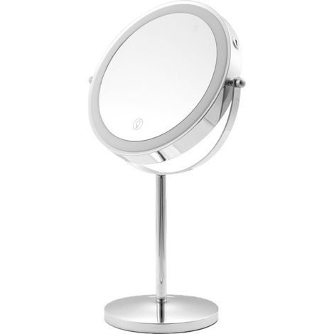 Espejo Maquillaje con Aumento 10X / 1X, Espejo de Mesa Baño Doble Cara, Giratorio 360° para Maquillaje, Afeitado, Depilación Cejas y Cuidado Facial (1/3)