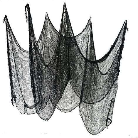 2Set Large Black Mesh Cloth 76 cm X 228 cm Halloween Party Decoration Accessory (1/5)