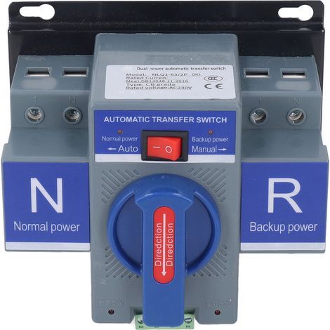 KIMISS Transfert Automatique 2P Double Puissance Générateur à Usage Domestique, ATS Compact et Fiable pour les Systèmes AC230V (63A). (1/5)