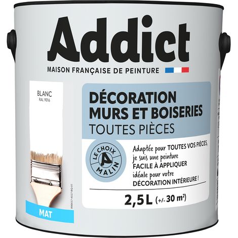 Vernice Decorativa per Pareti e Rivestimenti in Legno Opaca 2,5l - 180700 - Bianco - Addict