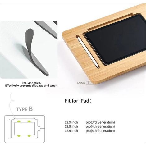Support en Bambou Ajustable et Pliable Multi-Angles pour Dessin, Compatible avec Bureaux 11 et 12,9 Pouces (1/5)