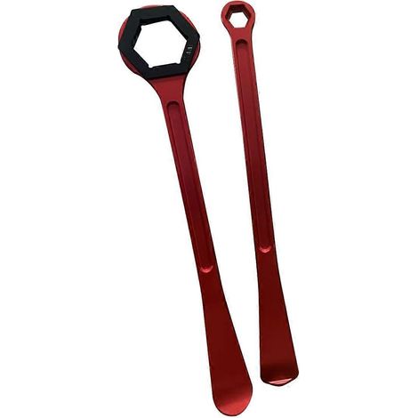 Kit de démontage de pneus moto avec outil de démontage rapide (10 mm/13 mm/22 mm/27 mm/32 mm), clé et démonte-pneus. (1/4)