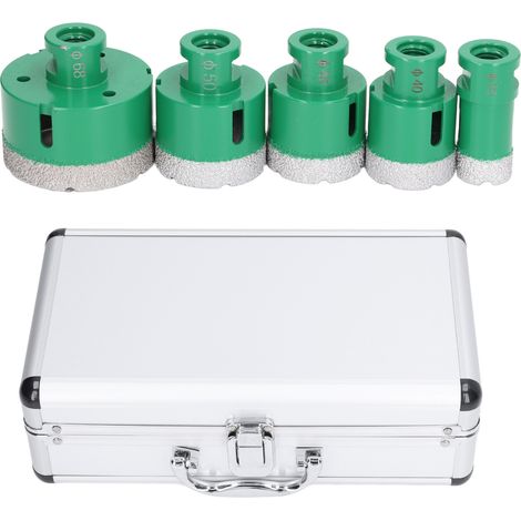Lot diamant 5 pièces trépan soudé avec boîte aluminium pour marbre carrelage verre (1/5)