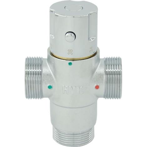 Mitigeur thermostatique en laiton 1 1/4 ", salle de bains, chauffe-eau électrique solaire, mitigeur de douche DN32 (1/5)
