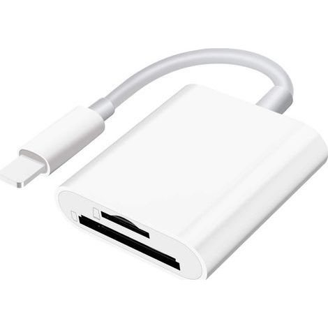 Lecteur de Carte SD/Micro SD pour Phone/Pad/Appareil Photo-Double Emplacement pour Carte SD et TF-Lecteur de Carte mémoire Portable (1/5)