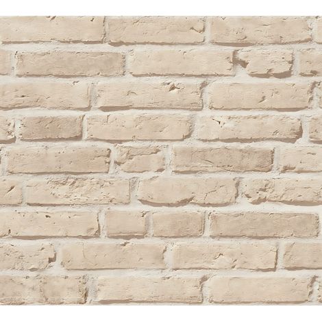 Empapelado aspecto piedra azulejos Profhome 355812 papel pintado no tejido ligeramente texturado de aspecto piedra mate beige 5,33 m2