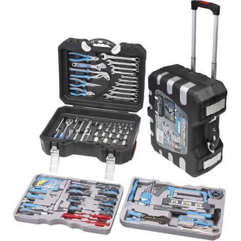Fervi – Coffret multi-outils 175 pièces – Mallette trolley avec outils en métal chrome vanadium – Dimensions 50x44x20cm – 165 (1/2)