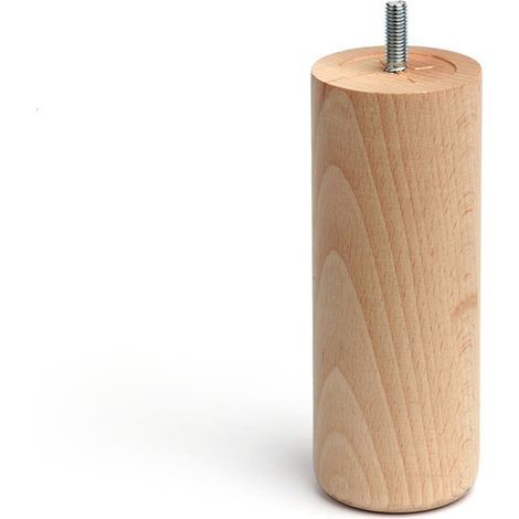 Gamba cilindrica in legno di faggio tinta grezza mod.447. ø5,6x15cmREI (1/3)