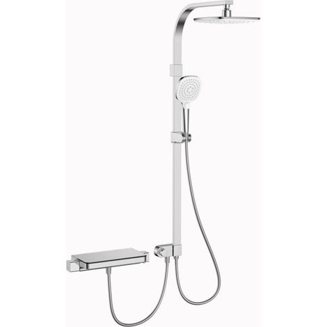 Primaster Duschsystem mit Thermostat & Druckumsteller Water Stream new chrom Komplettes Duschsystem