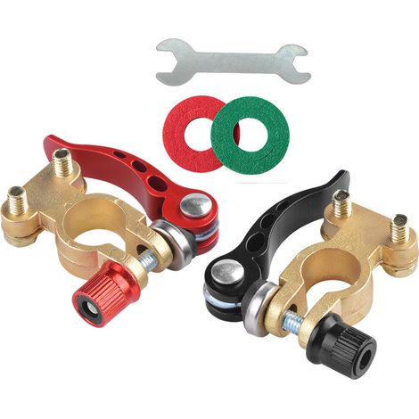 Brass terminal connector for battery posts, quick-release/adjustable, disconnect clip for automotive battery posts