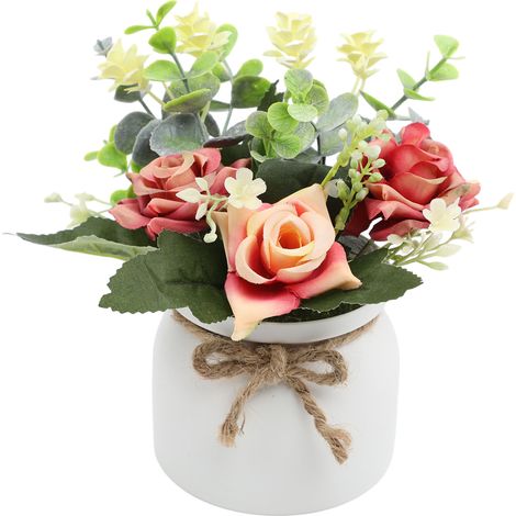 Compositions de fleurs artificielles en pot, centre de table, fausses fleurs (1/5)