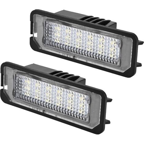 Compatible avec Golf 4 5 6 7 Polo Scirocco 18 Smd Led Plaque D'immatriculation Lampe Approbation E-mark Canbus Sans Erreur 2 Pièces (1/5)