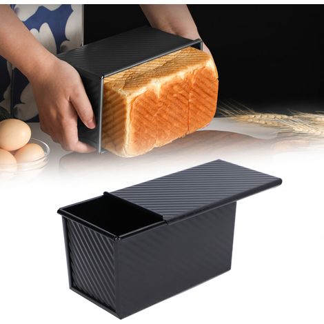 Moule à gâteau antiadhésif avec couvercle, moule à pain, boîte à toasts, noir (1/5)