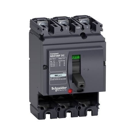 Schneider 438003 Compact NSX100F DC - Gleichstromschutzschalter - 3P - 100A - 36kA - ohne Auslöser