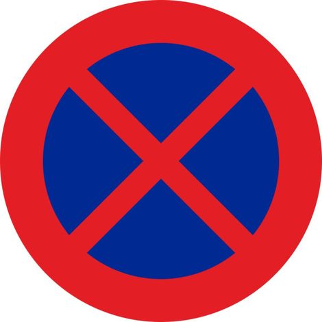 Señal Vial Metálica Parada Y Estacionamiento Prohibido Diámetro 500 mm