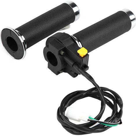 Poignée de guidon commande de gaz avec interrupteur d'arrêt, ABS noir, Ø22mm, câble 825mm, pour vélo à moteur 49cc 66cc 80cc, 1 paire (1/5)