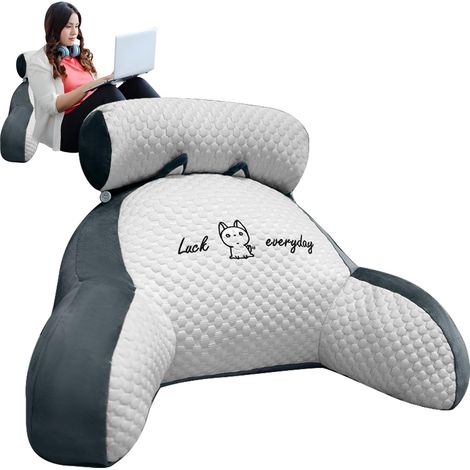 Coussin de dossier de lecture, coussin de lecture blanc cassé, 60x40 cm, pour canapé (1/5)