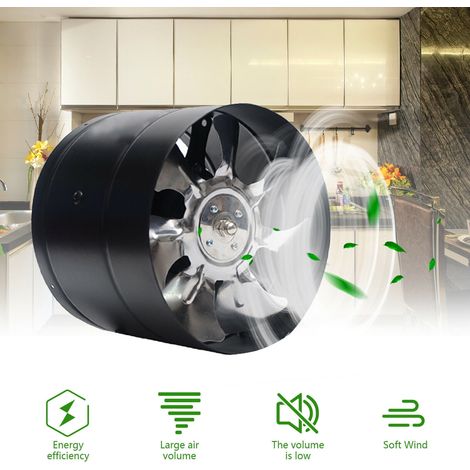 Ventilateur De Canalisations - 20 cm - 756 M3/H - Faible Bruit - Pour Salle De Bain Sous-Sol Tente De Culture Cuisine Combles - 1 Pièce (1/5)