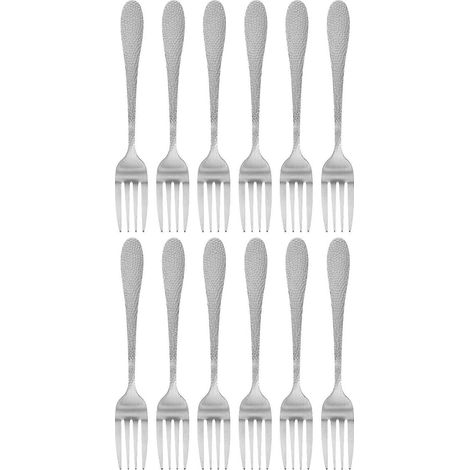 Fourchettes à pâtisserie multifonctions, petites fourchettes portables pour fruits, argentées, 17 x 2 x 30 x 20 cm, pour manger des fruits, lot de 12. (1/5)