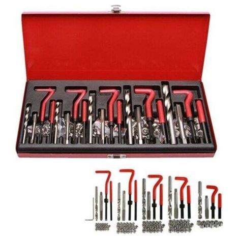 131pcs M5 M6 M8 M10 M12 Thread Repair Kit - Red (1/4)