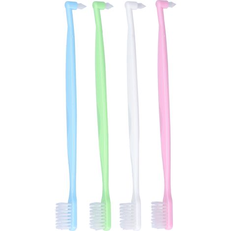 Brosse à dents orthodontique double embout (lot de 4) pour le nettoyage des dents avec appareils orthodontiques (1/5)