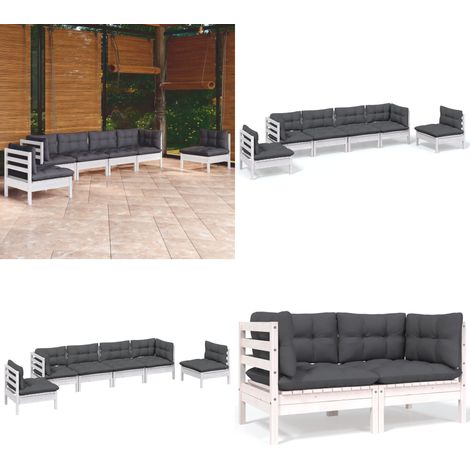 6-tlg. Garten-Lounge-Set mit Kissen Kiefer Massivholz - Gartenzubehör - Lounge Set - Gartenmöbel - Esszimmergarnitur - Outdoor Möbel - Home & Living (1/5)