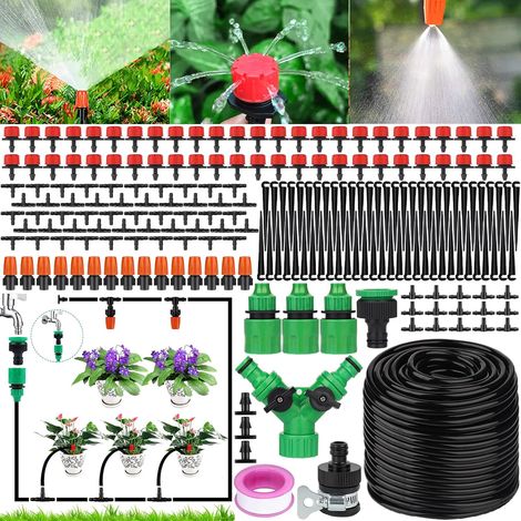 200 pcs Micro Irrigation Goutte à Goutte Kit Arrosage Automatique, 50M Automatique Kit d'irrigation Goutte à Goutte,Système d'irrigation Jardin,DIY Système d’arrosage,Tuyau Goutte à Goutte (1/5)