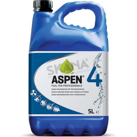 Carburant Essence Alkylate Aspen 4 - 5 Litres Pour Moteurs 4 Temps. Conditionnement De 9.