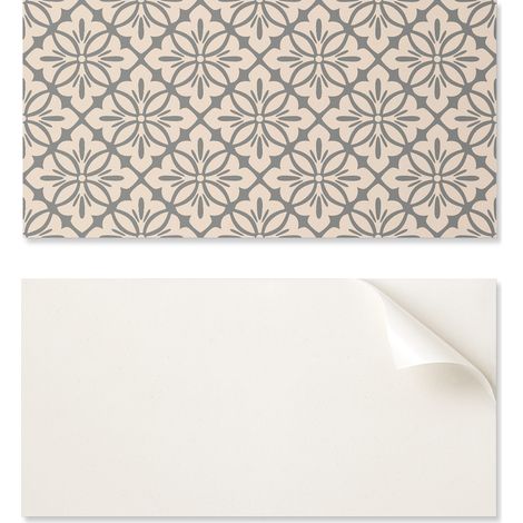 Azulejos decorativos de vinilo para pared con estampado floral y detalles, 10x40x20 cm.