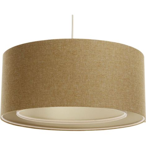 Suspension tissu boho élégant ambiance douce pour salon ou chambre - Ø 40 cm - H20 cm (1/5)