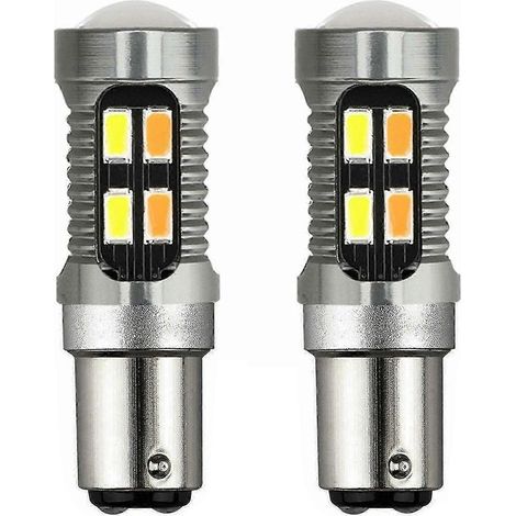 ampoules LED bicolores 1157 BAY15D P21/5W 5630 20SMD Canbus pour feux de freinage de voiture (1/5)