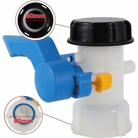 Adaptateur IBC - 60 mm à 60 mm - Vanne Cuve 1000l - Plastique - Raccord Cuve 1000 litres pour Réservoir Eau de Pluie - Conteneur (1/4)