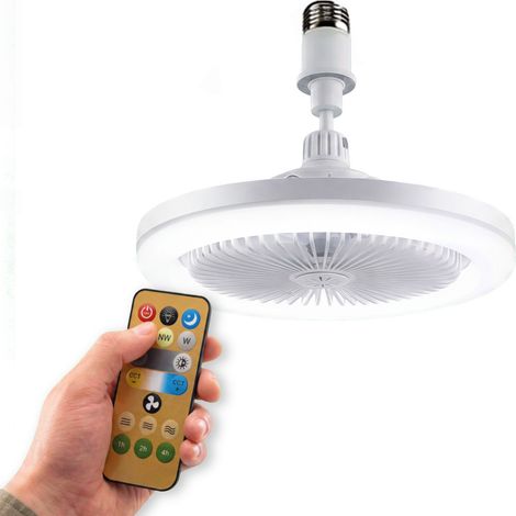 Ventilatore Da Soffitto Con Luce Led 10w Dimmerabile – 3 Velocità, Timer 4h E Telecomando – Diametro 25cm, Attacco E27, Potenza 55w – Luce Calda, Naturale E Fredda – Silenzioso (1/5)