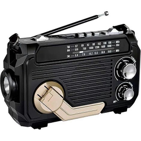 FM AM SW Radio Solarlade-Notfallradioempfänger Schwarz--