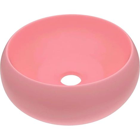 Lavabo rond de luxe Rose mat 40x15 cm Céramique