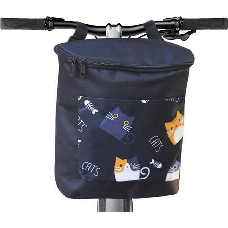 Panier Velo Enfant, Tissu Oxford Multifonctionnel Sacoche Guidon Velo pour Vélo, Sacoche de Vélo pour Enfants Étanche avec Fermeture Éclair, Véhicules Électriques (1/5)