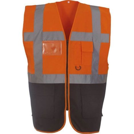 Gilet multifonction haute visibilité Yoko Orange / Noir S