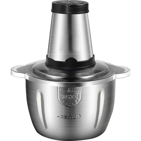 Hachoir électrique en acier inoxydable 2L, 2 vitesses, 4 lames, pour viande, fruits, légumes, fruits secs, fromage (1/5)