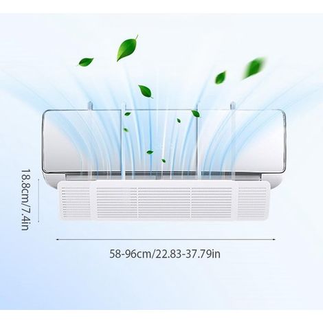 Fenêtre frontale rétractable pour climatiseur mural - Blanche, sans installation requise, renforcée - Conduit d'air et soupape d'évacuation coupe-vent - Convient pour la maison/le bureau (1/5)
