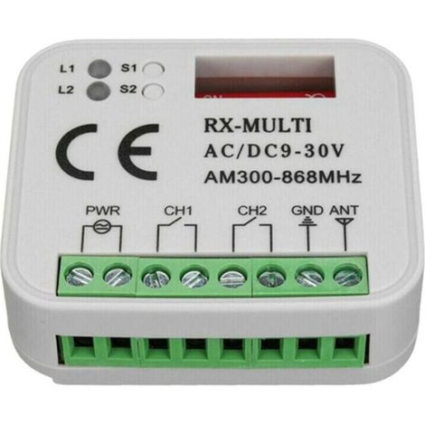 Grid Cool – Récepteur radio pour motorisation de portail – Double kit télécommande 433MHz 868MHz – Distance 50-150m – Compatible avec 400 codes