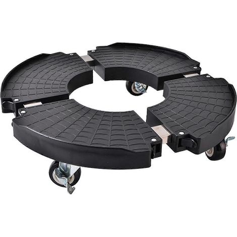 Support à roulettes pour plantes, mobile et compatible avec les pots de plantation verticaux et les pots de fleurs, noir. (1/5)