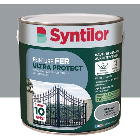 SYNTILOR Peinture exterieure fer, aluminium Ultra protect SYNTILOR gris alu satine 2l (1/5)