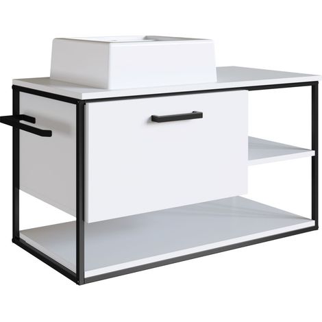 Mueble De Baño Con Encimera 80 Cm Blanco (1/3)